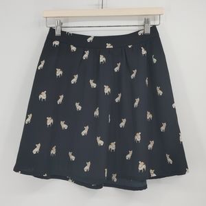 eShakti French Bulldog Print Skirt